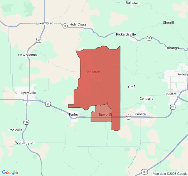 Map of septic coverage in Epworth, IA