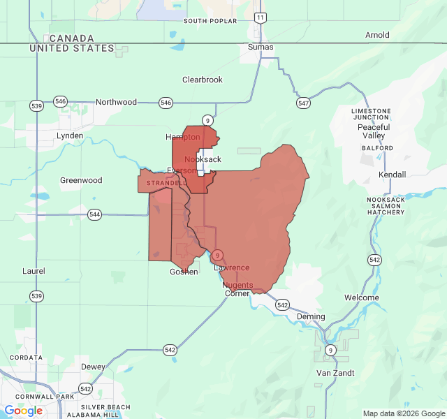 Map of septic coverage in Everson, WA