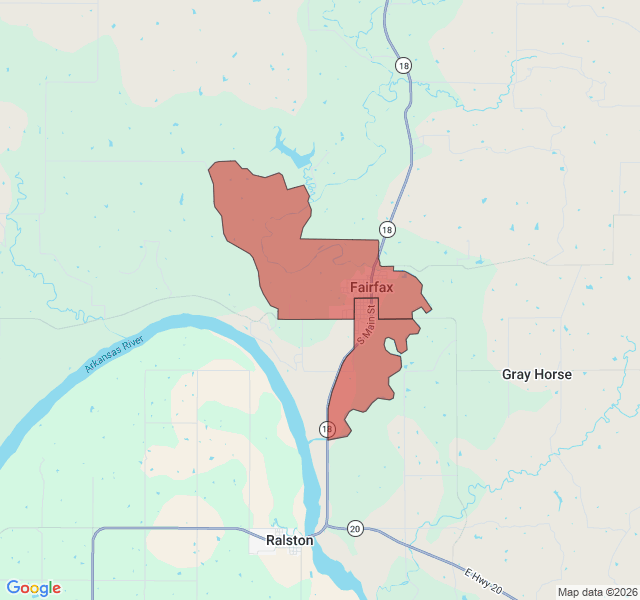Map of septic coverage in Fairfax, OK
