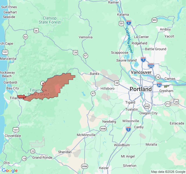 Map of septic coverage in Fairview, OR