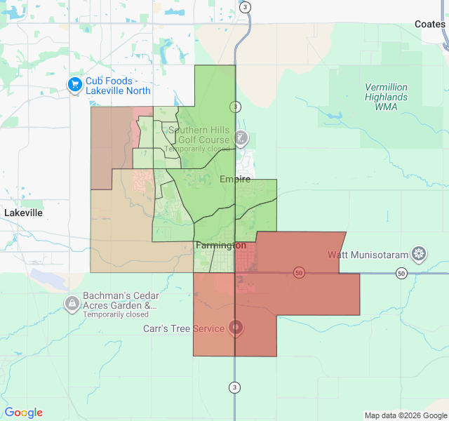 Map of septic coverage in Farmington, MN