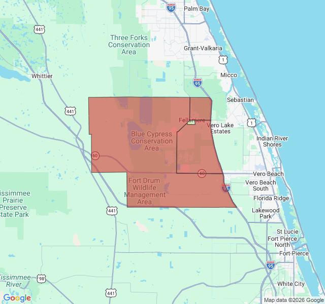 Map of septic coverage in Fellsmere, FL
