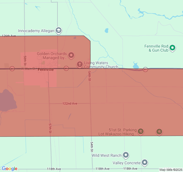 Map of septic coverage in Fennville, MI