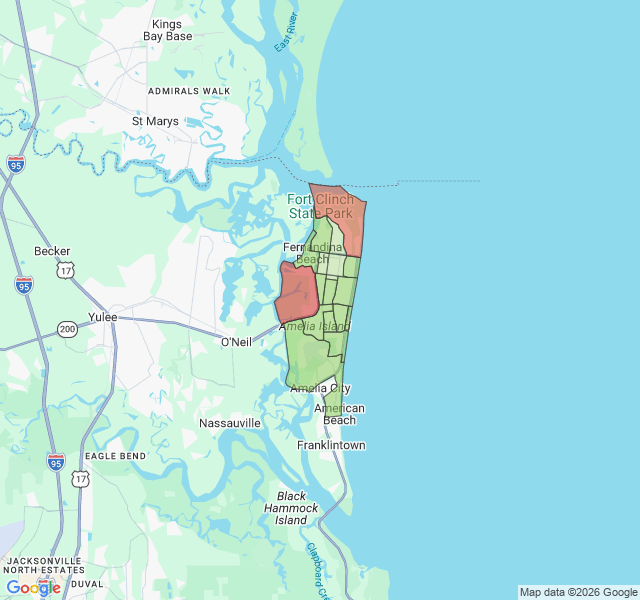 Map of septic coverage in Fernandina Beach, FL