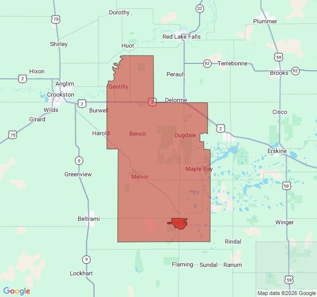 Map of septic coverage in Fertile, MN