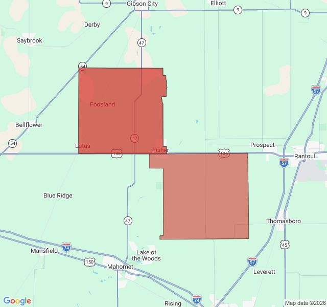 Map of septic coverage in Fisher, IL