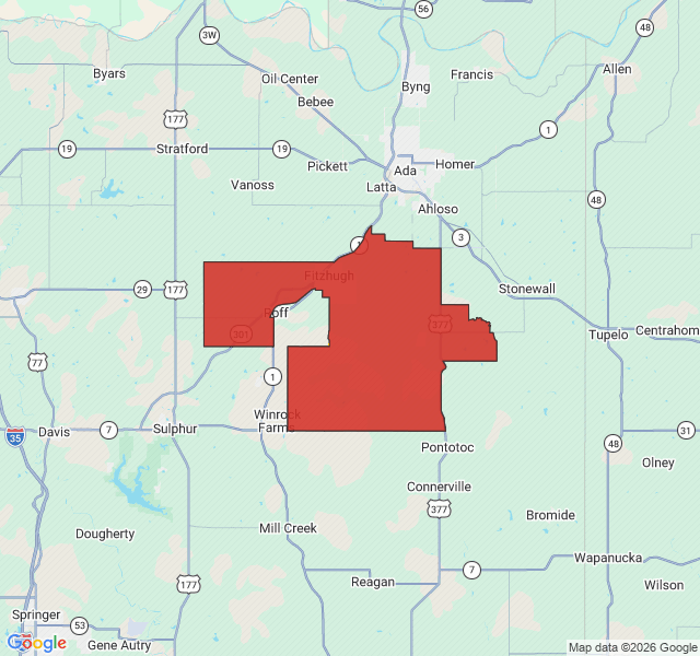 Map of septic coverage in Fitzhugh, OK