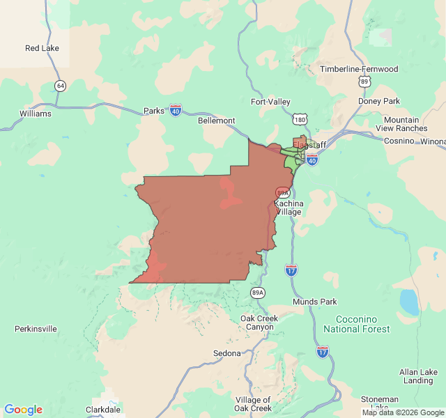 Map of septic coverage in Flagstaff, AZ