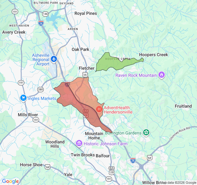 Map of septic coverage in Fletcher, NC