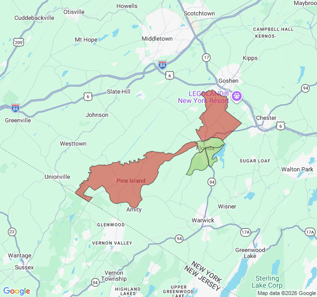 Map of septic coverage in Florida, NY