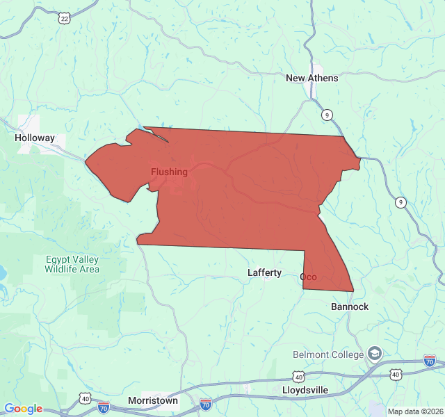 Map of septic coverage in Flushing, OH