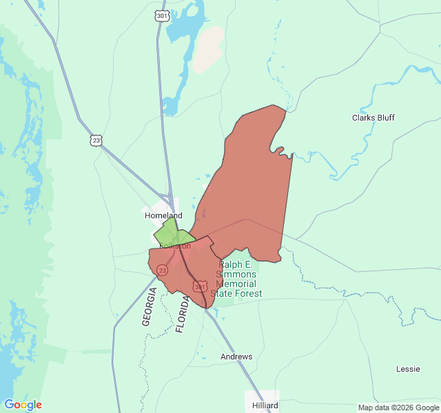 Map of septic coverage in Folkston, GA