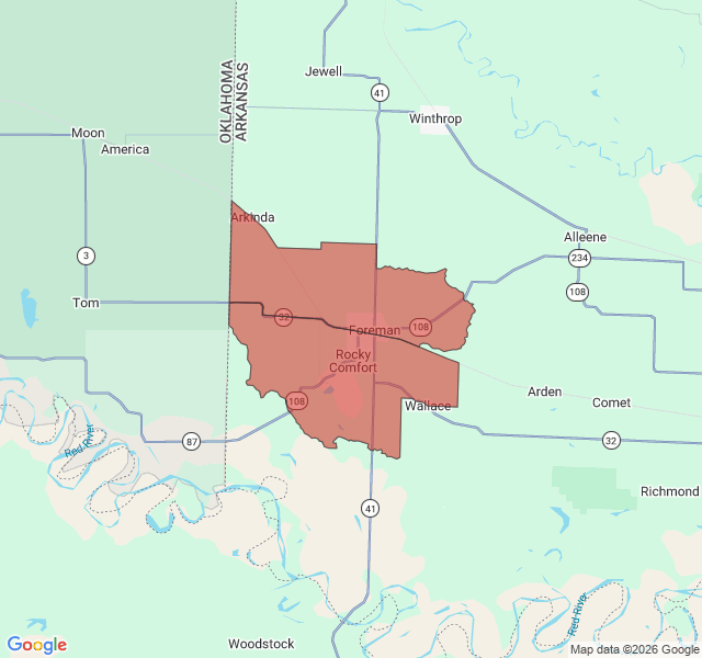 Map of septic coverage in Foreman, AR
