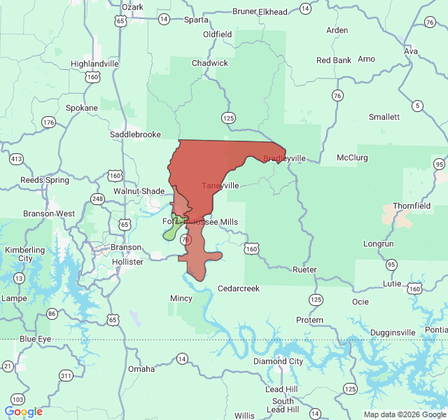 Map of septic coverage in Forsyth, MO