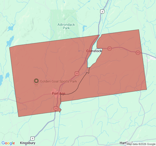 Map of septic coverage in Fort Ann, NY