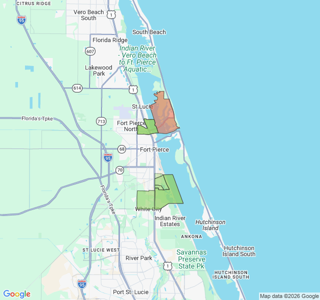 Map of septic coverage in Fort Pierce, FL
