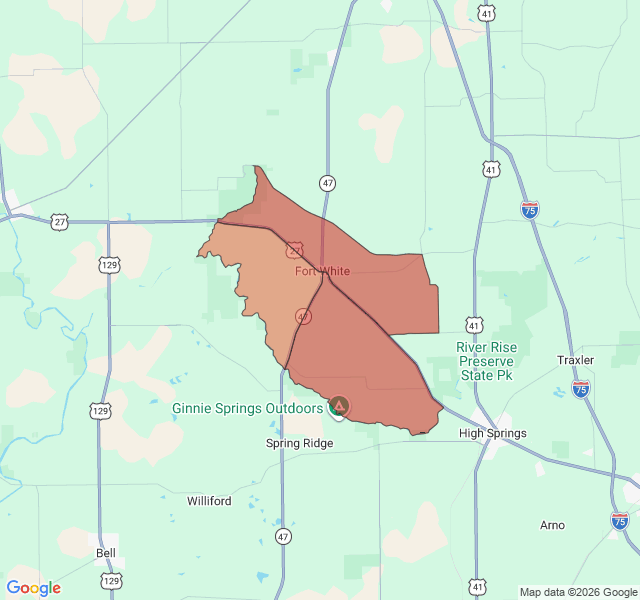 Map of septic coverage in Fort White, FL