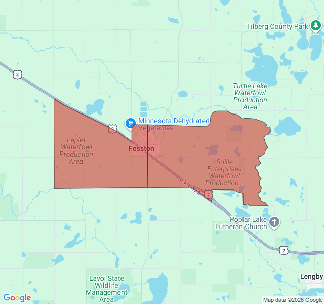 Map of septic coverage in Fosston, MN