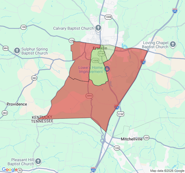 Map of septic coverage in Franklin, KY
