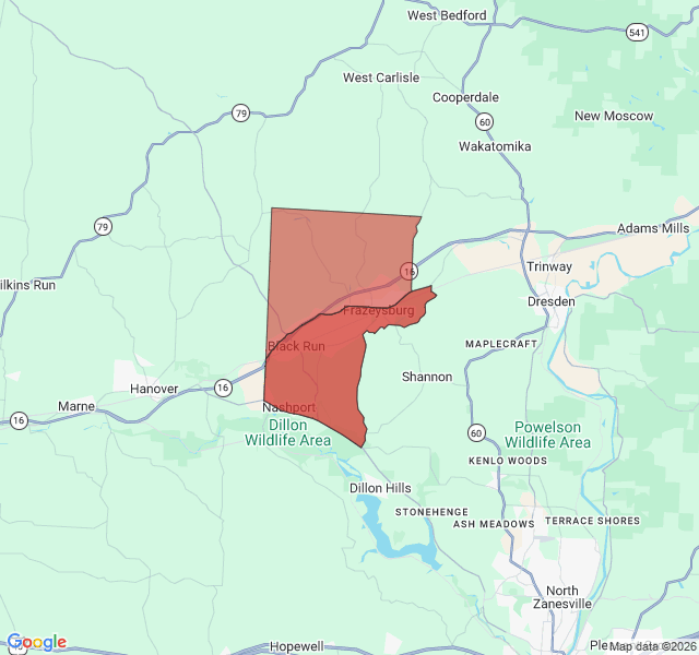 Map of septic coverage in Frazeysburg, OH