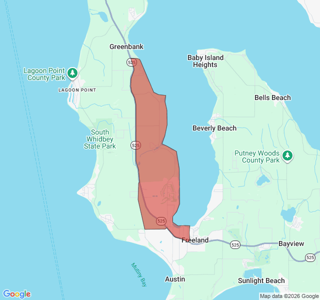 Map of septic coverage in Freeland, WA