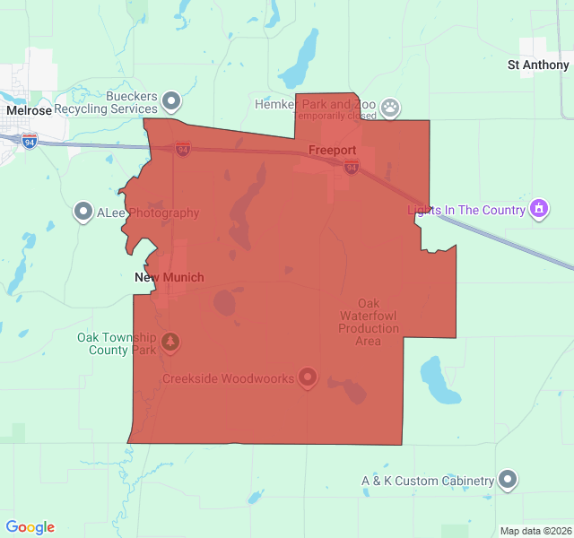 Map of septic coverage in Freeport, MN