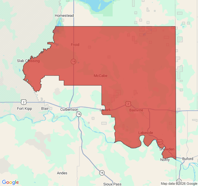 Map of septic coverage in Froid, MT