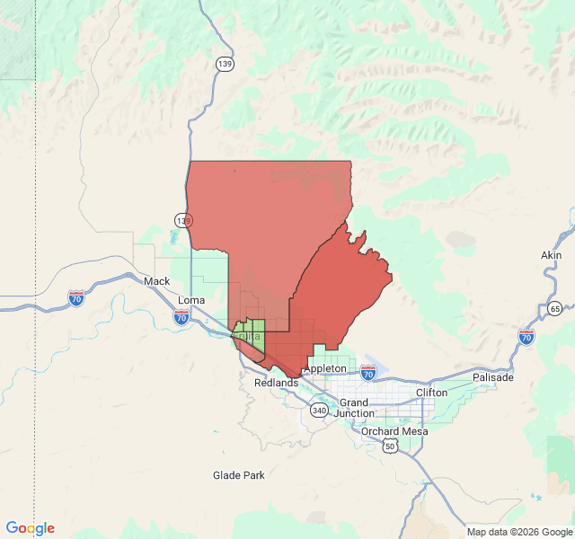 Map of septic coverage in Fruita, CO