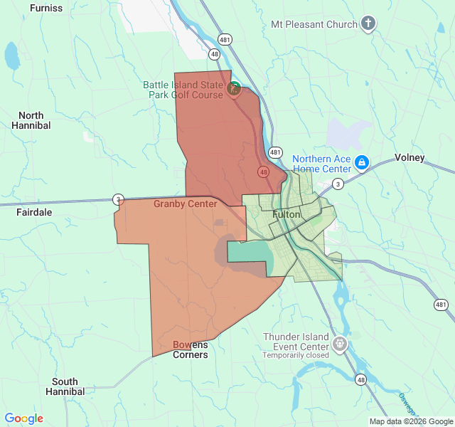 Map of septic coverage in Fulton, NY