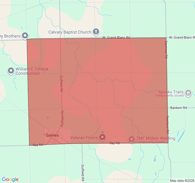 Map of septic coverage in Gaines, MI