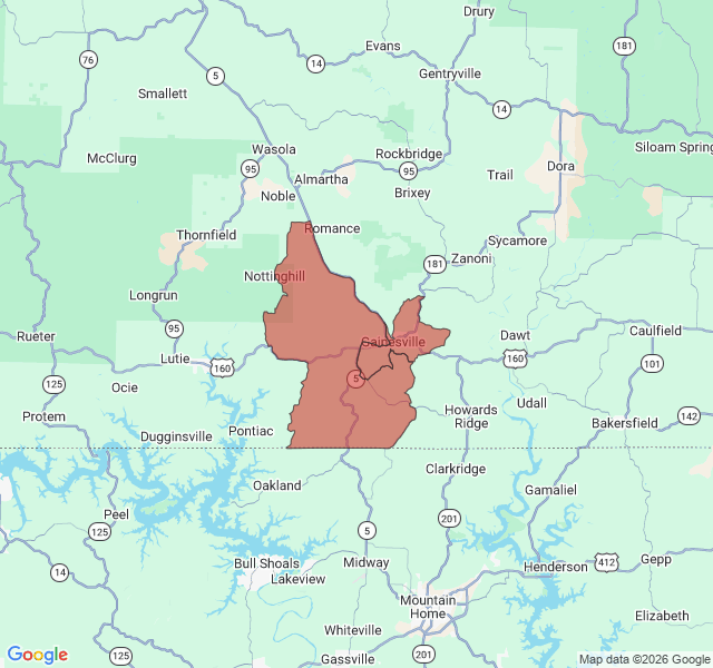 Map of septic coverage in Gainesville, MO