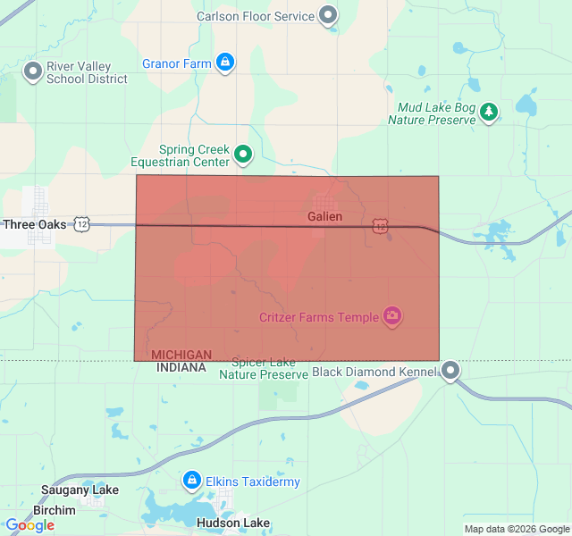 Map of septic coverage in Galien, MI