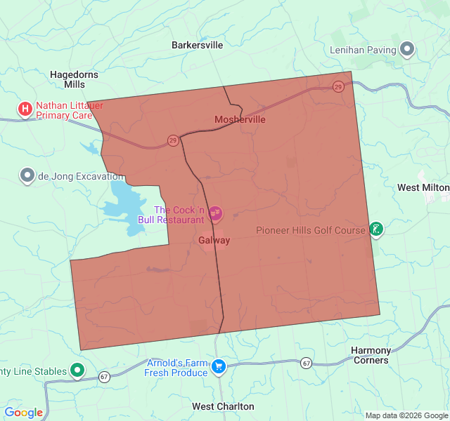 Map of septic coverage in Galway, NY