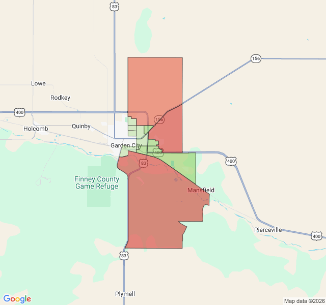 Map of septic coverage in Garden City, KS