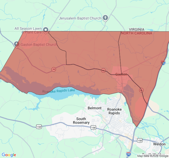 Map of septic coverage in Gaston, NC