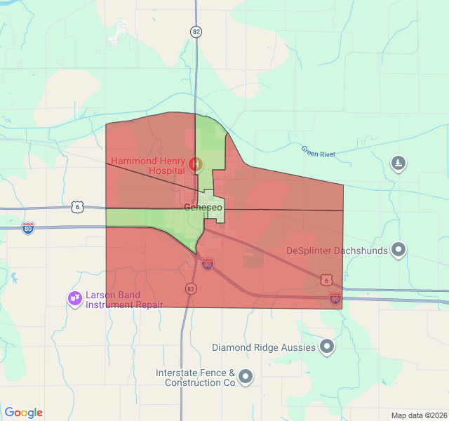 Map of septic coverage in Geneseo, IL