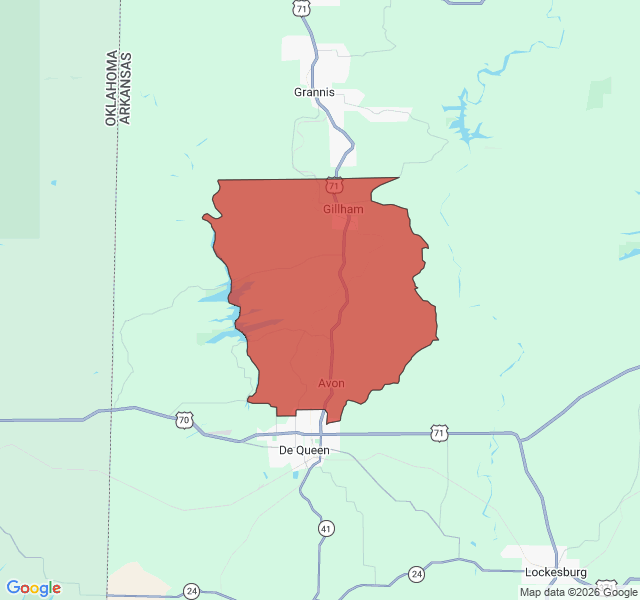 Map of septic coverage in Gillham, AR