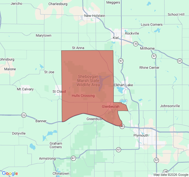 Map of septic coverage in Glenbeulah, WI