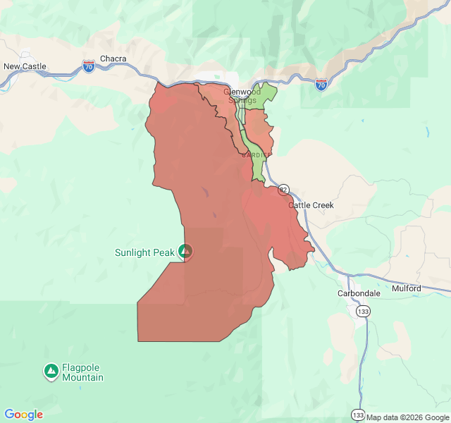 Map of septic coverage in Glenwood Springs, CO