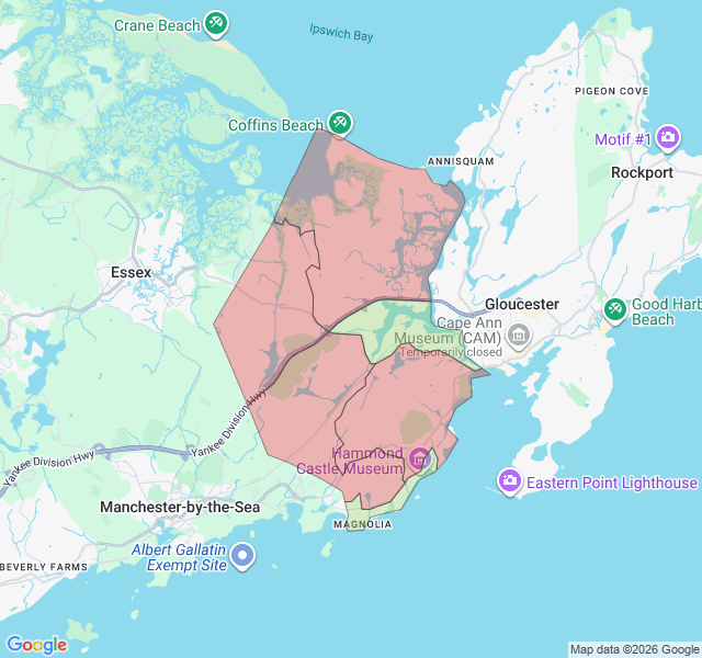 Map of septic coverage in Gloucester, MA