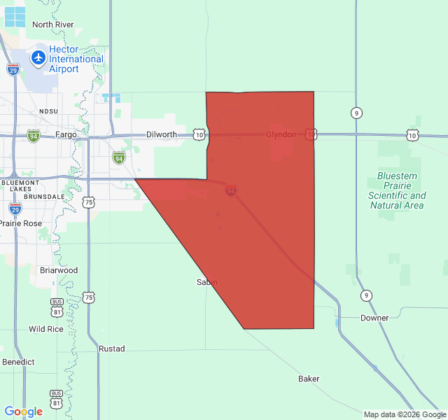 Map of septic coverage in Glyndon, MN