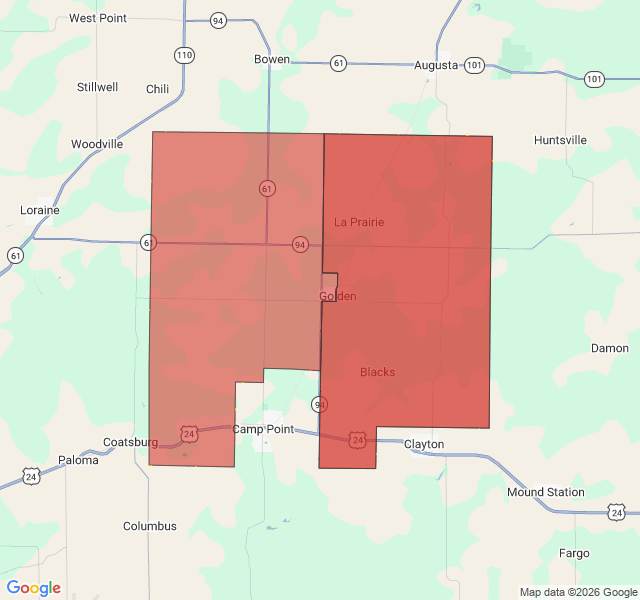 Map of septic coverage in Golden, IL