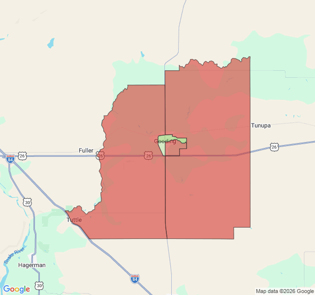 Map of septic coverage in Gooding, ID