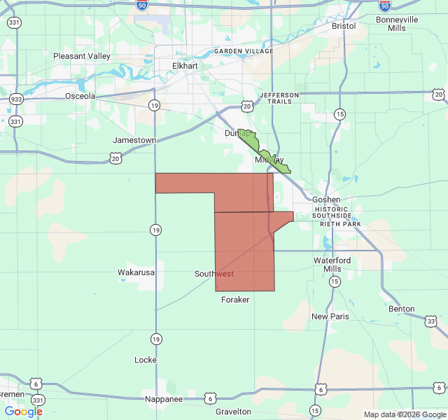 Map of septic coverage in Goshen, IN