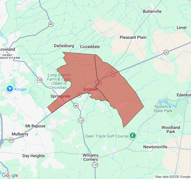 Map of septic coverage in Goshen, OH