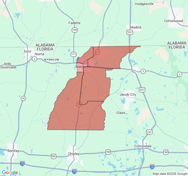 Map of septic coverage in Graceville, FL