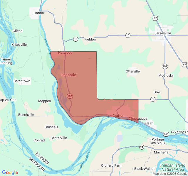 Map of septic coverage in Grafton, IL