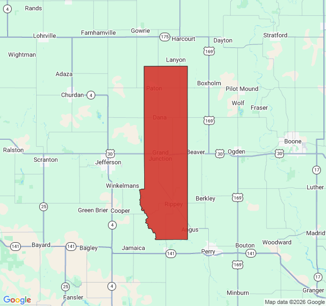 Map of septic coverage in Grand Junction, IA