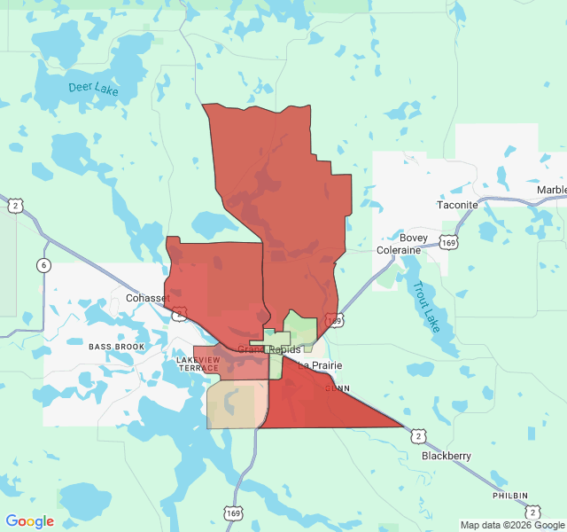 Map of septic coverage in Grand Rapids, MN