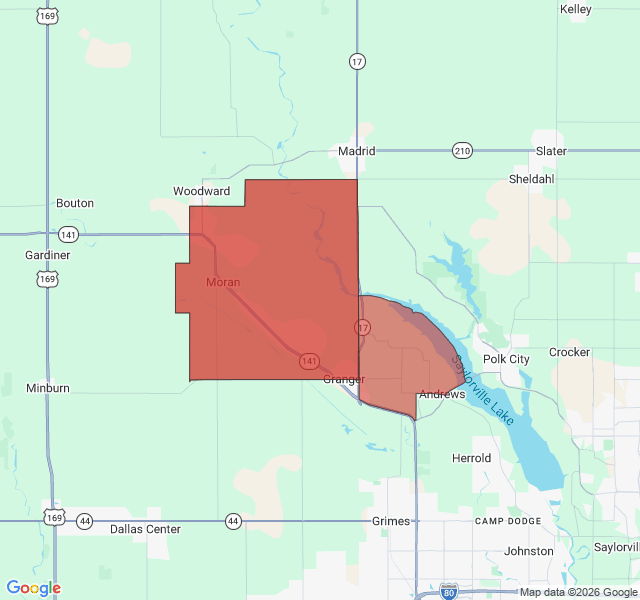 Map of septic coverage in Granger, IA